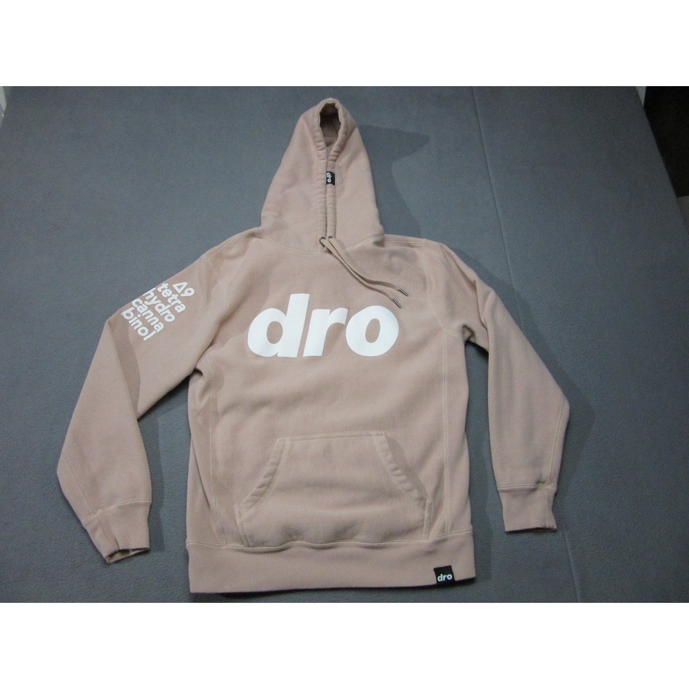 Dro Hoodie Mens Small Pink Independent Trading Graphic Print Fleece Lined Logo
